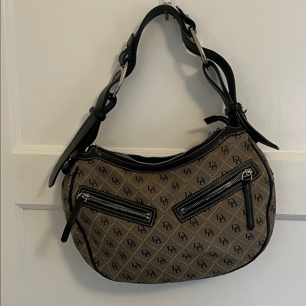 Dooney & Bourke Signature Canvas Circular Hobo bag Brown Designer Shoulder Bag